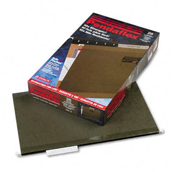 Pendaflex Pendaflex 4153-1/3 Reinforced Hanging File Folders- 1/3 Tab- Kraft- Legal- Standard Green- 25/Box 822896 - main
